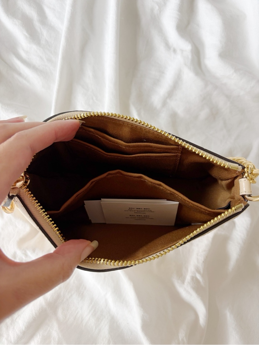 COACH Nolita 20 Croc Embossed Beige Leather Wristlet Pouch - Picture 8 of 15